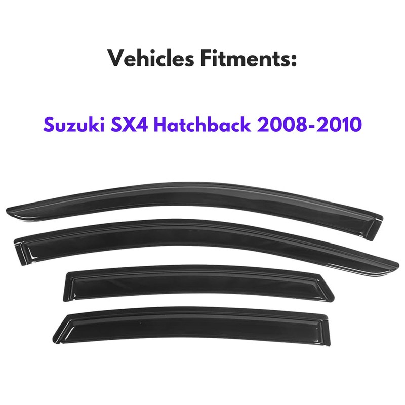 KPY Window Visor Compatible with Suzuki SX4 Hatchback 2008-2010, Rain