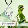 HUKKUN Bearded Dragon Necklace Sterling Silver Bearded Dragon Jewellery for