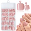 AddFavor 120pcs Pink Press on Toenails for Women, Toe Nail