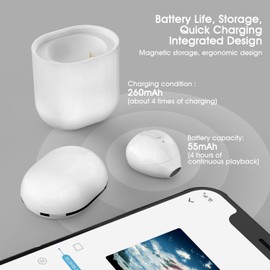 SZHTFX Invisible Earbuds Small Bluetooth Earbuds Mini Wireless Discreet Earbud for Music, Home, Work - Single Earbud (Red（Single）)