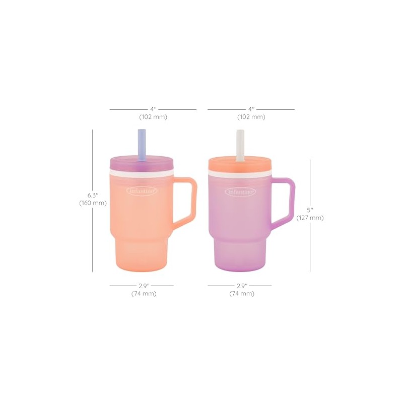 Infantino My 1st Vaso de plástico duradero con popote y