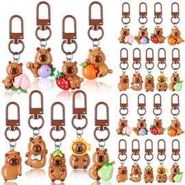 Nosiny 30 Pcs Cute Capybara Keychains Kawaii Capybara Accessories Bag Charm Phone Charms Wallet for Women Friends Cartoon Resin Cute Keychains Animal Gifts Birthday Christmas