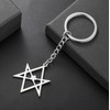 EUEAVAN Unicursal Hexagram Symbol Keyring 6-Pointed Star Key Ring Occult