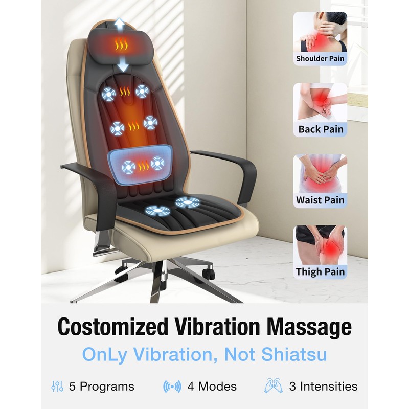 Massage Chair Pad with Heat, Vibration Massage Seat Cushion