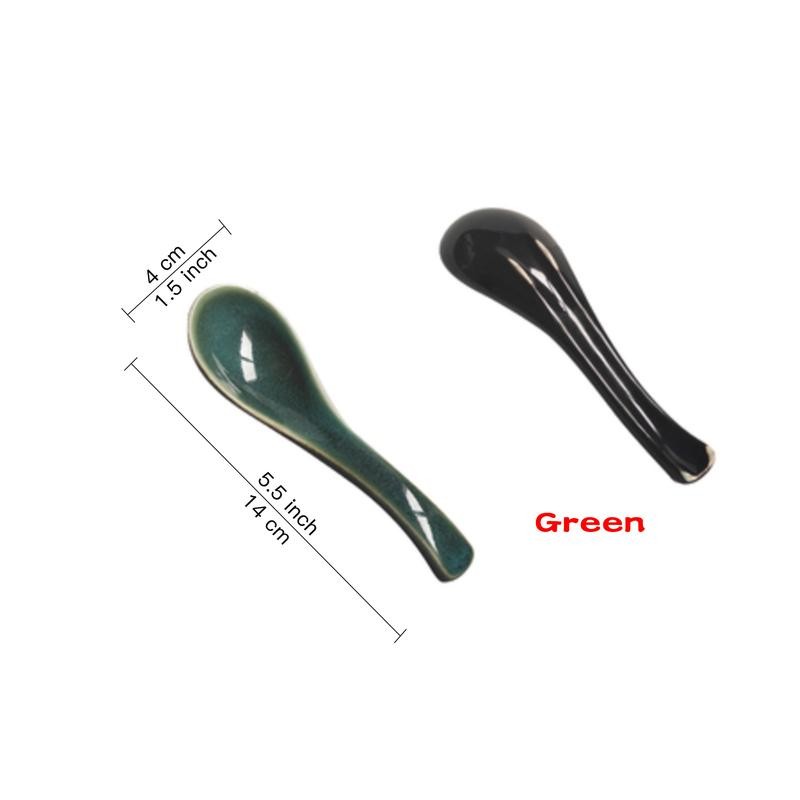 2 Pcs Starry ceramic spoon, Ramen spoon, soup spoon, dinner