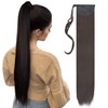 Clip in Ponytail Extension Wrap Around Long Straight Pony Tail