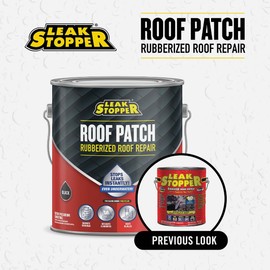 Gardner-Gibson Leak Stopper Rubberized Roof Patch 1 Gallon | 100% Flexible Instant Sealant for Built-Up Roofs, SBS Modified Roofs, Metal Roofs & Many Other Surfaces | 10 Years Warranty | Black |