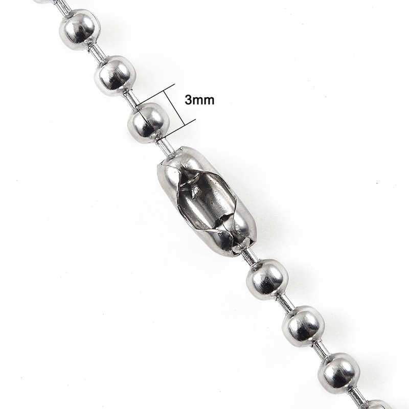 XIYAOXI 3mm Ceiling Fan Pull Chain Extender Sliver Light Chain