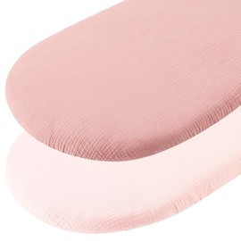 Fitted Sheet Pram, Fitted Sheet 70 x 35 cm Fitted Sheet Side Bed Pram Mattress Cover Pram Fitted Sheet Baby Nest Bed Sheet (Pink)