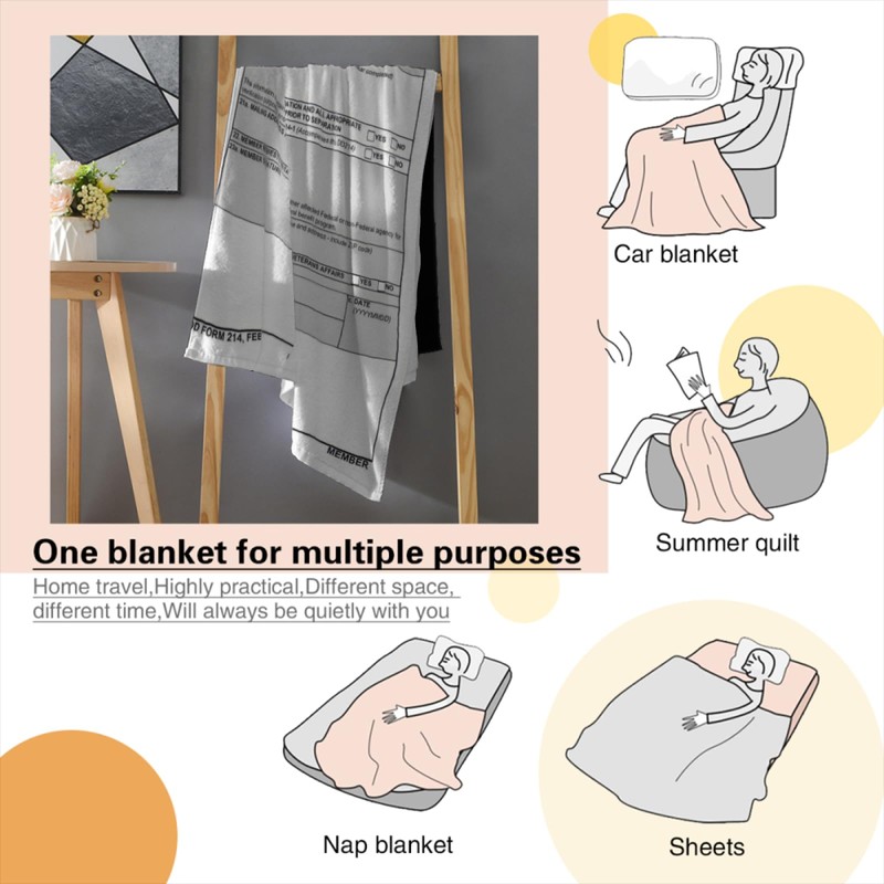 CowBey DD Form 214 Throw Blanket Veterans-Blanket Gifts-for Retired Men