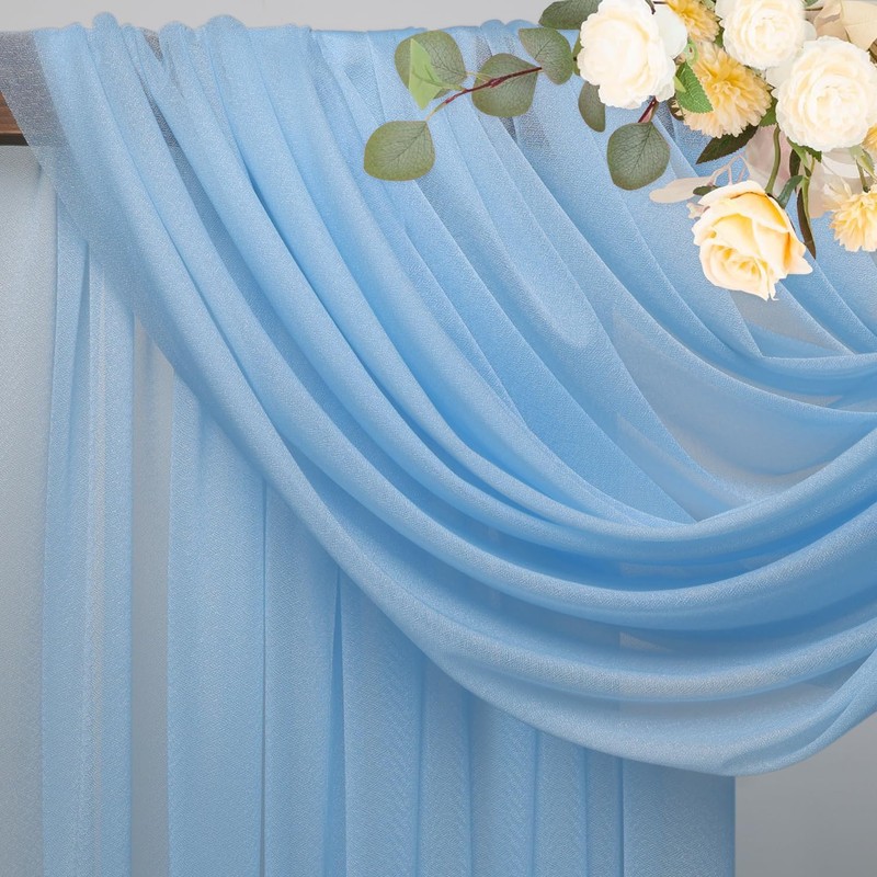 Wokceer Wedding Arch Draping Fabric 28.7" x 20FT Dusty Blue