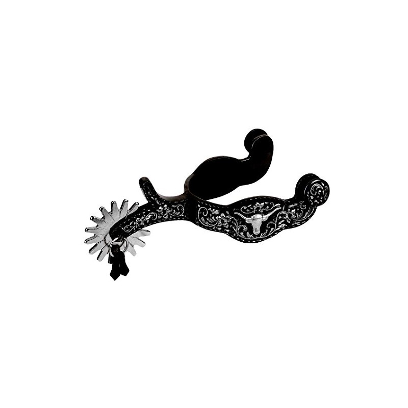 Weaver Equine Men's Show Spurs with Engraved Floral Trim and