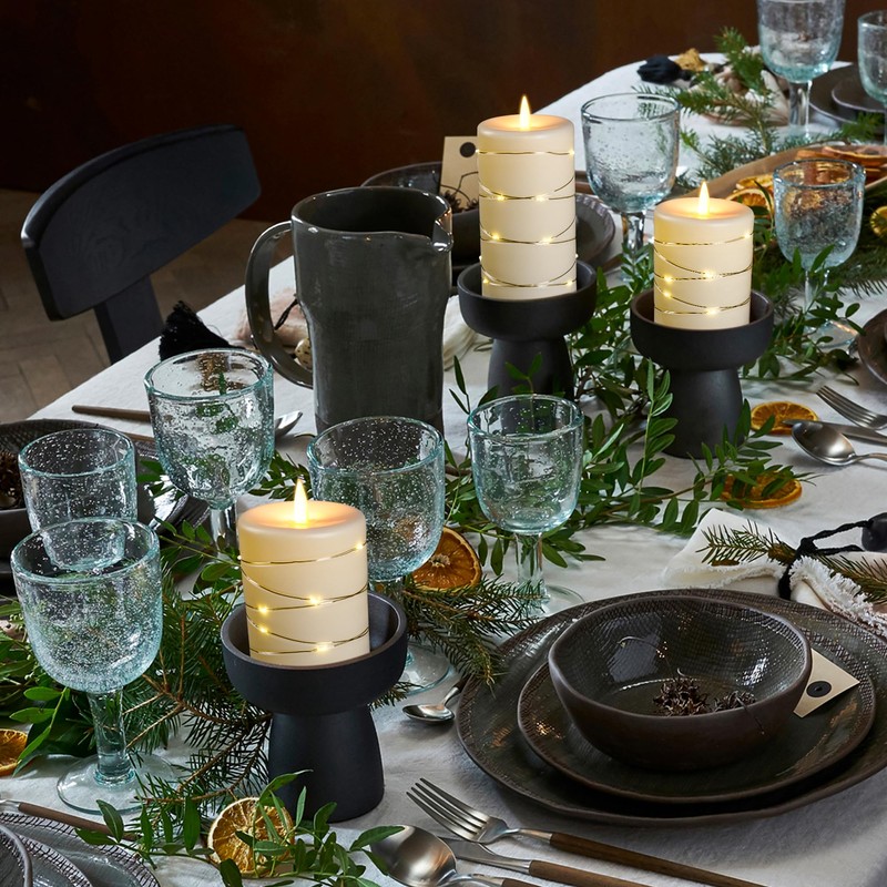 Da by Flameless Candle with Recessed Fairy Lamp, Dynamic Flame