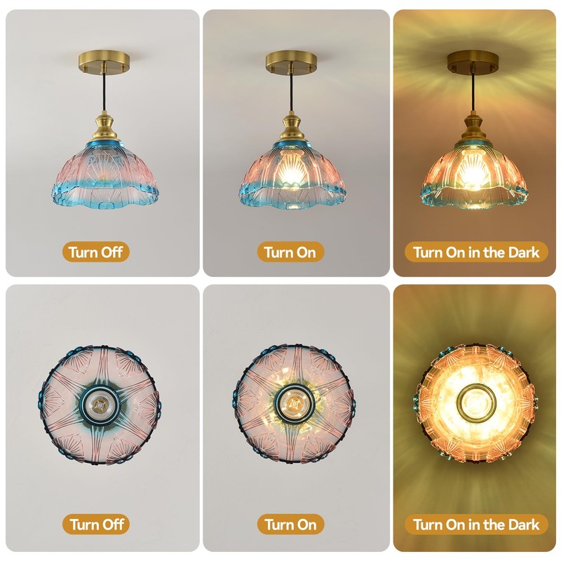 ZEYQLQZQ Glass Pendant Light Modern Pendant Lighting Fixtures Vintage Hanging