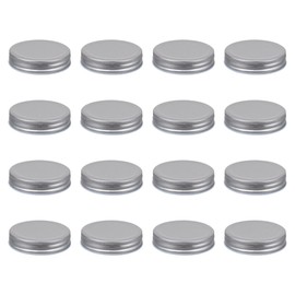 VOSAREA 16pcs 70mm Wide Mouth Jars Lids Stainless Steel Canning Lids Air Tight Tinplate Jar Lids One Piece Design for Canning Fermenting Pickling