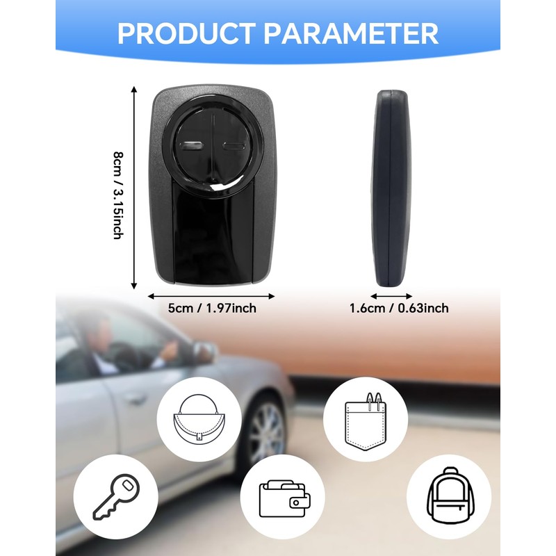 380UT Chamberlain klik5u-bk2 klik3u-bk Garage Door Opener Remote Clicker, 375UT