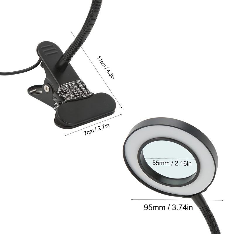 Magnifying Lamp Foldable Adjustable Flexible 2 Control Modes 3X LED