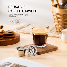 Stainless Steel Reusable Coffee Capsules Fit For N espresso Capsules OriginalLine, Metal Refillable Espresso Coffee Filter Pods Compatible For N espresso Machines Brewers