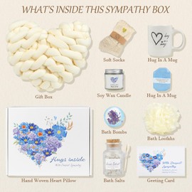 MODOFO Sympathy Gift Baskets,Bereavement Gifts, Condolences Basket, Sympathy Gifts for Loss of Loved One,Grief Gifts,Condolences Gift Basket for Loss, Grieving Box for Women, Men, Friend