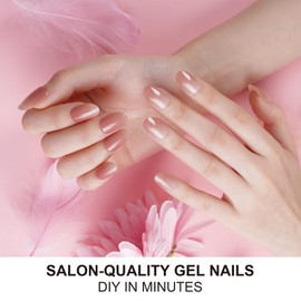 DANNI & TONI Semi Cured Gel Nail Strips (Tipsy) Ombre Gel Nail Stickers Glossy Nail Strips 28 Stickers