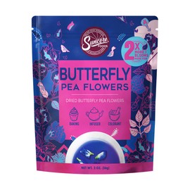 Suncore Foods Dried Butterfly Pea Flowers Bloom, Caffeine-Free Tea, Gluten-Free, Non-GMO, 2oz (1 Pack)