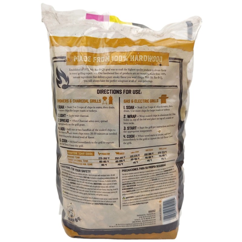 Mr. Bar-B-Q Premium Hickory Smoking Chips 1.6 LB for Charcoal