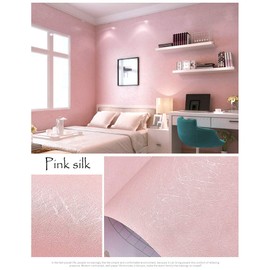 Silk Pink Peel and Stick Wallpaper Self Adhesive Removable Pink Wallpaper Stick and Peel Pink Wallpaper Shelf Liner Stickers Paper Vinyl Film 15.7” ×393” Pink Contact Paper for Cabinets Bedroom Desk