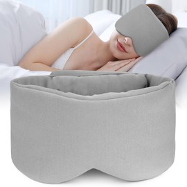 Hilph Sleeping Mask, Cotton Sleeping Mask, Eye Mask, Super Soft and Skin-Friendly Sleeping Masks for Women Men, Adjustable Eye Patch with Travel Bag for Travel, Home and Office, Grey