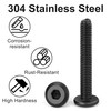 Tunejoy Flat Head Screws Black M6 x 10 mm Flat