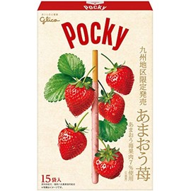 Ezaki Glico Giant Pocky Amaou Strawberries, 15 Bags