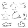 Sea Creatures Cookie Cutters - 8 Pieces - Shark, Octopus,