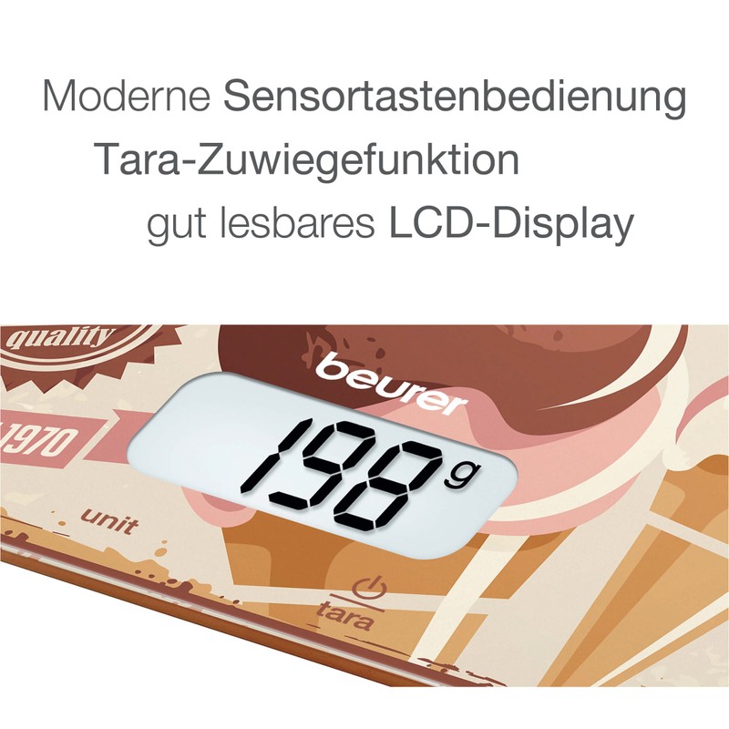Beurer KS 19 slate kitchen scale, glass