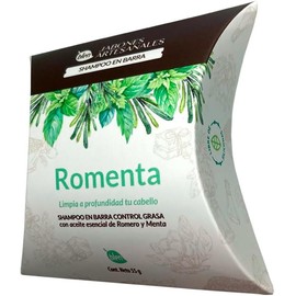 Romenta Champú en Barra Control Grasa con Aceite Esencial de Romero y Menta, 55g