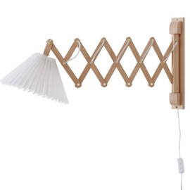 PEAUARL Plug in Mounted Wall Sconce, Swing Arm Wall Lamp for Bedroom, Living Room, Bedside Reading Light Fixtures with On/Off Switch,E26 Bulb Excluded (Burlywood)