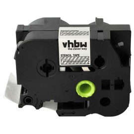 vhbw Stencil Tape Replacement for Brother ST-161, STE-161 for Labelling Devices - White on Transparent