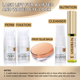 Lash Lift Kit, Brow Lamination Eyelash Perm Kit with Lash Lift Glue Balm, Professional Instant Lash Lift Extensions, Semi-Permanent Lash Lifting Curling Perming Wave, DIY at Home for Super Model Look