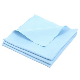 3PCS Microfiber Cleaning Cloth for Glasses，Microfiber Polishing Cloths,Computer Screen Cleaner, Universal Soft Premium Polishing Cloth for Guitar Glasses, Lens, Screens & More(11,8"x11.8")(Blue)