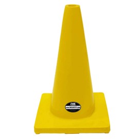 Troy Safety, 18" PVC Traffic Safety Cones Yellow, Yellow Base, 12 Cones