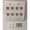 RiteAV 8 Port Speaker Jack Dual Gang Wall Plate for