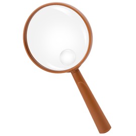 Feosky Handheld Reading Magnifier, 10X 30X Magnifier, 75mm Shatterproof Lens, Rubbery with Non-Slip Soft Handle for Seniors Reading and Kids Nature Exploration (Light Brown