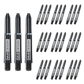 WINMAU Michael Van Gerwen Signature Nylon Black & Silver MvG Design Short Dart Stems (Shafts) - 10 sets per pack (30 dart stems in total)
