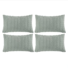 Fancy Homi 4 Packs Decorative Throw Pillow Covers for Living Room Couch Bed, Modern Farmhouse Boho Home Decor, Accent Cushion Case (12 x 24-Inch, Grey Blue), 42201