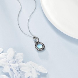 Octopus Necklace 925 Sterling Silver Moonstone Octopus Pendant Neckalces Ocean Sea Animal Jewelry Gifts for Women