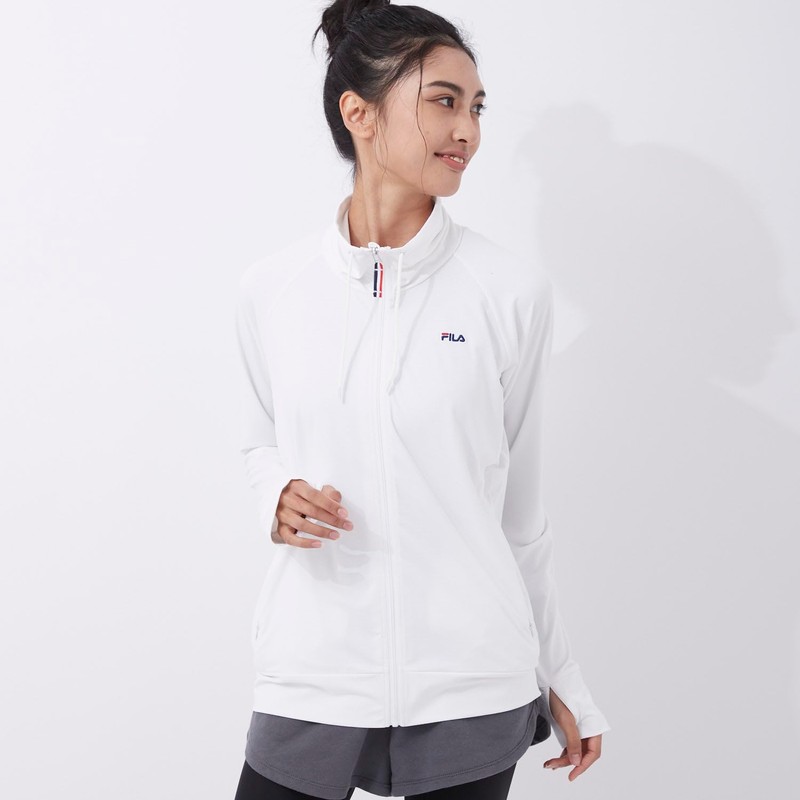 Fila 222063 Women's Rash Guard, Amphibious, Block Mesh, Stand Collar
