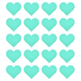 MECCANIXITY Felt Hearts Shape Heart Pom Pom Valentine's Day Hearts Craft 2.4Inch x 2.6Inch for Home Decor Party Crafting Art, Blue, Pack of 20