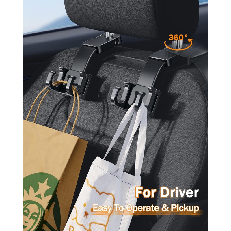 Xuenair Purse Hook for Car - Foldable Headrest Hooks, Soft