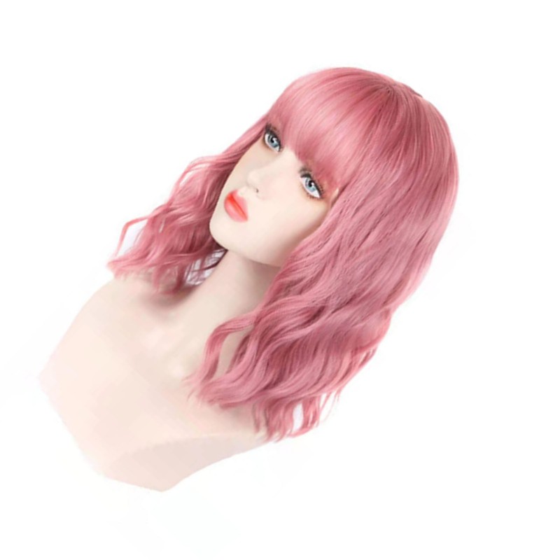Fake Curly Wig Synthetic Soft Breathable Short Curly Wavy Hair