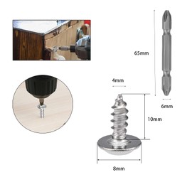 Pack of 120 self-tapping screws, stainless steel flat head with disc Torx screws, self-tapping cross head screws, self-drilling screws, M4 x 10 x 8