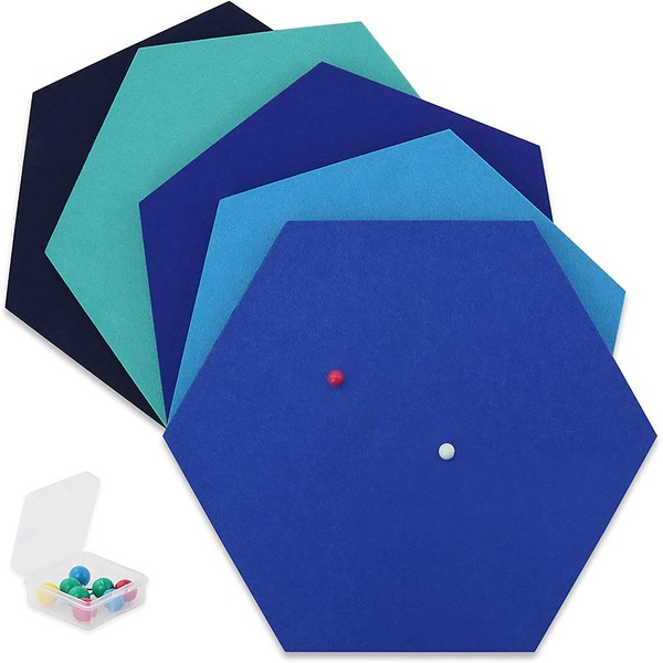 SEG Direct Hexagonal Felt Board in Blue Series 5 Piece