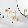 Bathroom Faucet Brushed Gold GGStudy 2 Handles 4 Inches Centerset